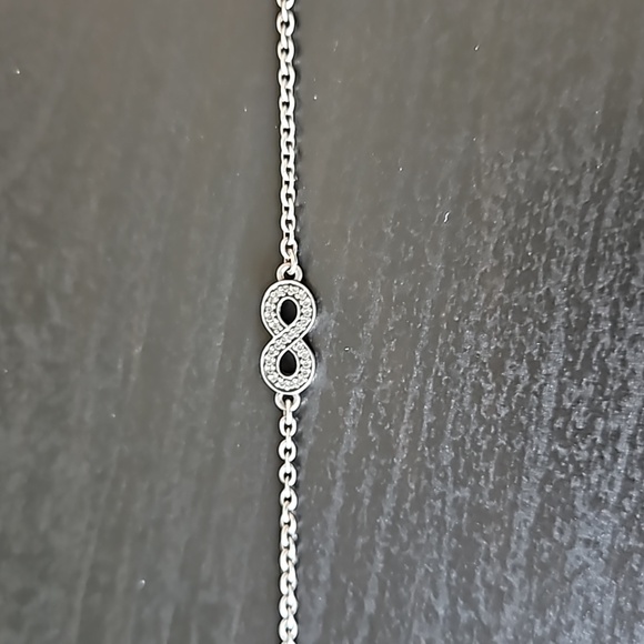 Pandora Sterling Silver Pave Infinity Chain Link Bracelet - Picture 7 of 16